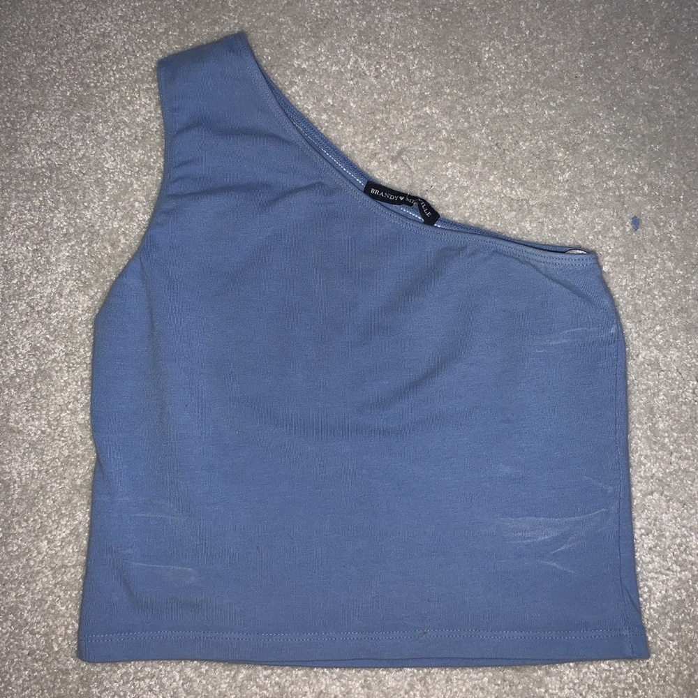 BRANDY MELVILLE BLUE ONE SHOULDER TOP